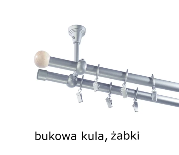 Karnisz Metalowy FI 19 Podwójny Sufitowy 10 kolorów do wyboru - obrazek 19