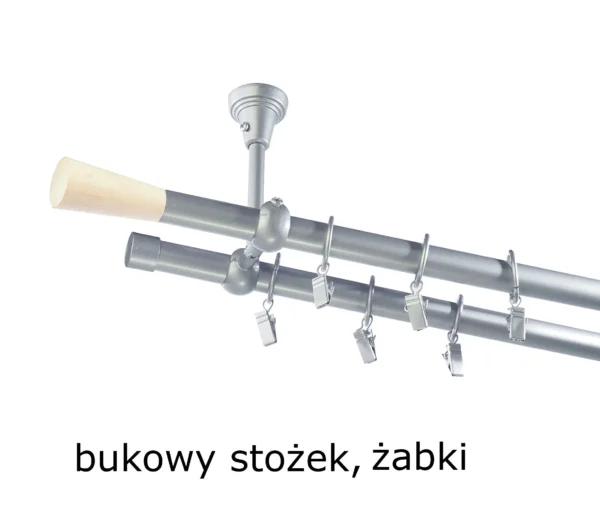 Karnisz Metalowy FI 19 Podwójny Sufitowy 10 kolorów do wyboru - obrazek 18