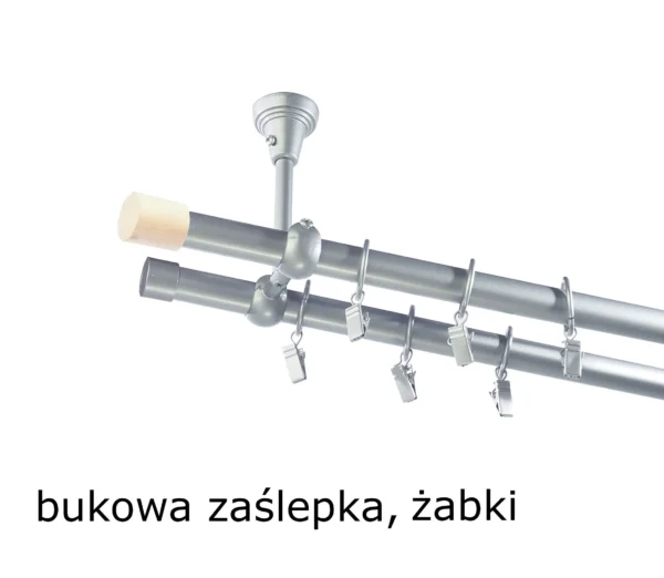 Karnisz Metalowy FI 19 Podwójny Sufitowy 10 kolorów do wyboru - obrazek 17