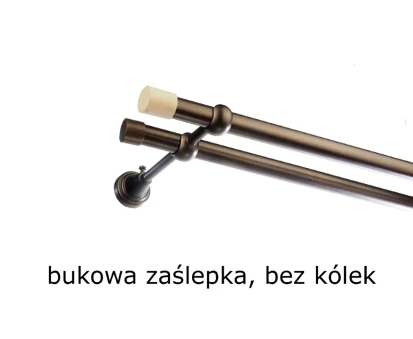Karnisz Metalowy FI 19 Podwójny bez kółek 10 kolorów - obrazek 24
