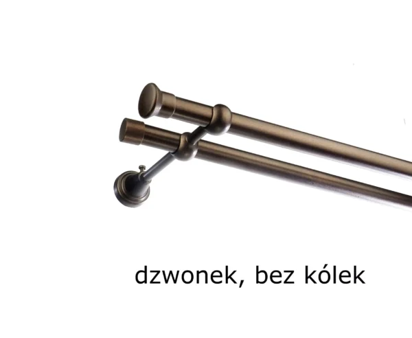 Karnisz Metalowy FI 19 Podwójny bez kółek 10 kolorów - obrazek 25