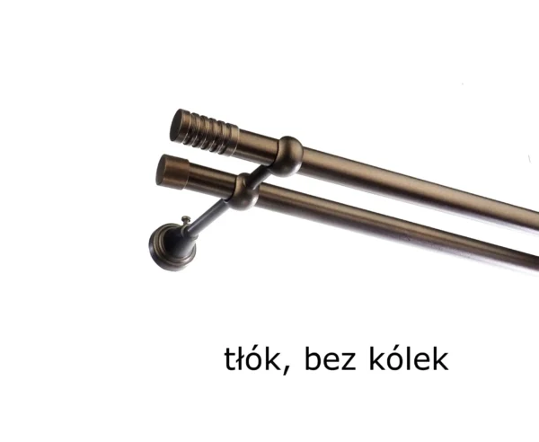 Karnisz Metalowy FI 19 Podwójny bez kółek 10 kolorów - obrazek 27