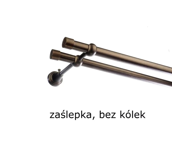 Karnisz Metalowy FI 19 Podwójny bez kółek 10 kolorów - obrazek 28