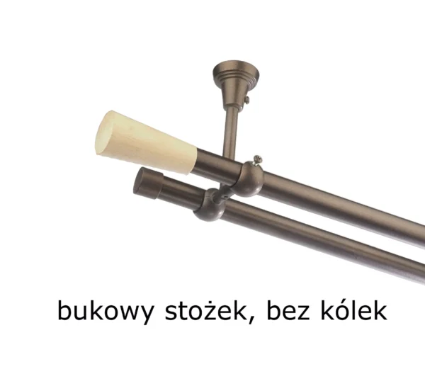 Karnisz Metalowy FI 19 Podwójny sufitowy bez kółek 10 kolorów do wyboru - obrazek 31