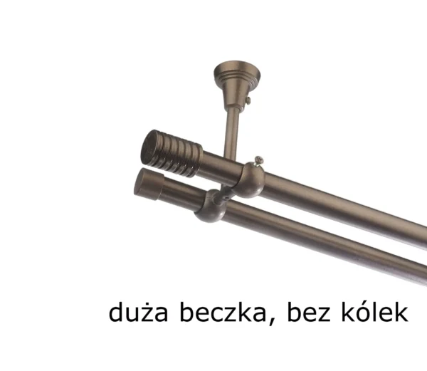 Karnisz Metalowy FI 19 Podwójny sufitowy bez kółek 10 kolorów do wyboru - obrazek 30