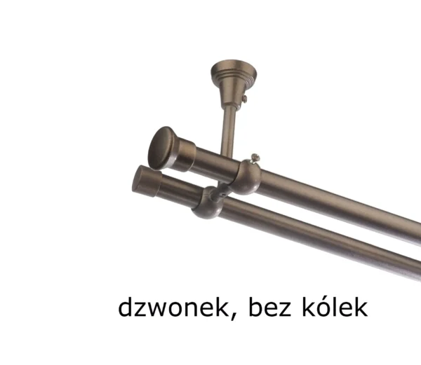 Karnisz Metalowy FI 19 Podwójny sufitowy bez kółek 10 kolorów do wyboru - obrazek 29