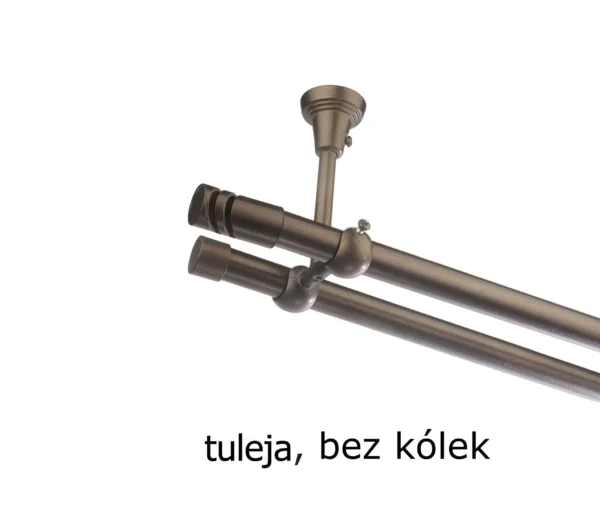 Karnisz Metalowy FI 19 Podwójny sufitowy bez kółek 10 kolorów do wyboru - obrazek 28
