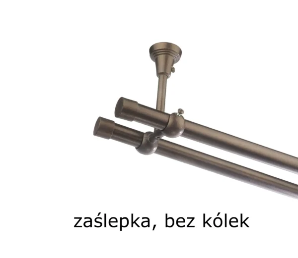 Karnisz Metalowy FI 19 Podwójny sufitowy bez kółek 10 kolorów do wyboru - obrazek 27