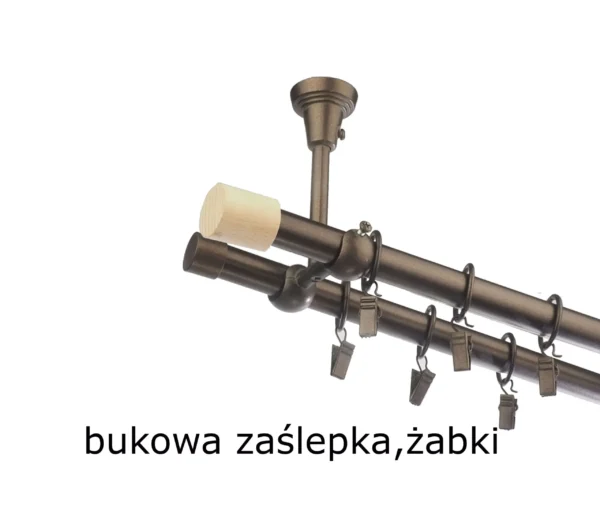Karnisz Metalowy FI 19 Podwójny Sufitowy 10 kolorów do wyboru - obrazek 38