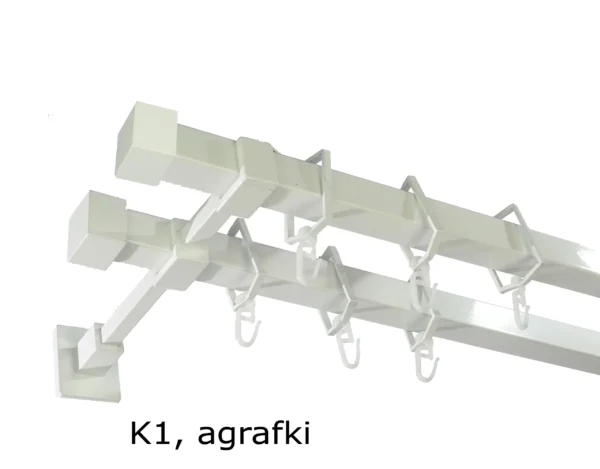 Karnisz Kwadratowy Na Wymiar Podwójny 20x20 mm 7 kolorów - obrazek 2