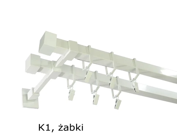 Karnisz Kwadratowy Na Wymiar Podwójny 20x20 mm 7 kolorów - obrazek 4