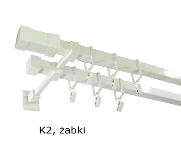 Karnisz Kwadratowy Na Wymiar Podwójny 20x20 mm 7 kolorów - obrazek 3