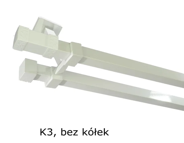 Karnisz Kwadratowy 20x20 Podwójny Sufitowy bez kółek 7 kolorów - obrazek 3