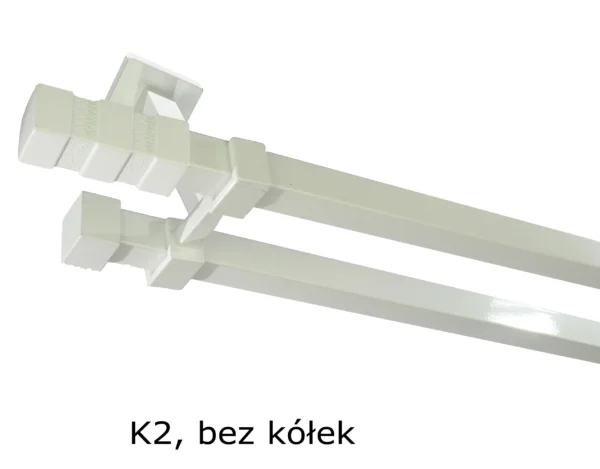 Karnisz Kwadratowy 20x20 Podwójny Sufitowy bez kółek 7 kolorów - obrazek 2