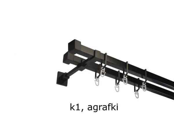 Karnisz Kwadratowy Na Wymiar Podwójny 20x20 mm 7 kolorów - obrazek 11