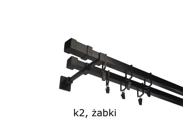 Karnisz Kwadratowy Na Wymiar Podwójny 20x20 mm 7 kolorów - obrazek 9