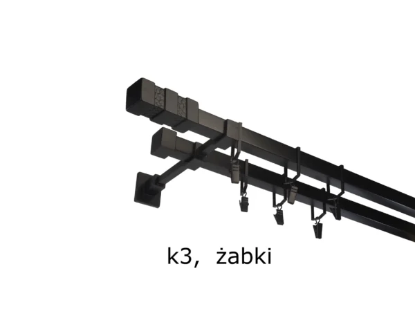 Żabka z kwadratem metalowa do karnisza kwadro -  kolory - obrazek 6