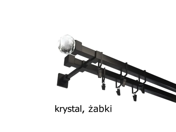 Karnisz Kwadratowy Na Wymiar Podwójny 20x20 mm 7 kolorów - obrazek 10