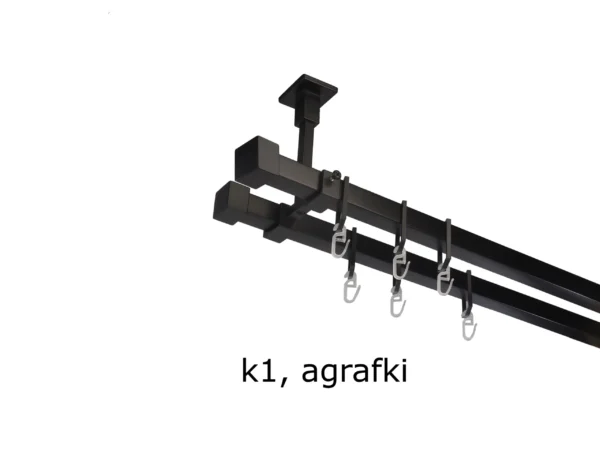 Karnisz Kwadratowy Sufitowy Na Wymiar Podwójny 20x20 mm 7 kolorów - obrazek 4