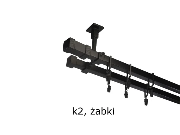 Karnisz Kwadratowy Sufitowy Na Wymiar Podwójny 20x20 mm 7 kolorów - obrazek 7