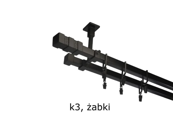 Karnisz Kwadratowy Sufitowy Na Wymiar Podwójny 20x20 mm 7 kolorów - obrazek 6