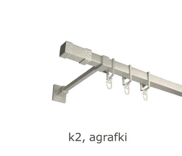 Karnisz Kwadratowy Na Wymiar Pojedynczy 20x20 mm 7 kolorów - obrazek 5