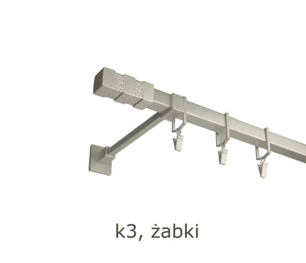 Karnisz Kwadratowy Na Wymiar Pojedynczy 20x20 mm 7 kolorów - obrazek 7