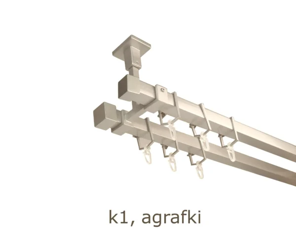 Karnisz Kwadratowy Sufitowy Na Wymiar Podwójny 20x20 mm 7 kolorów - obrazek 14