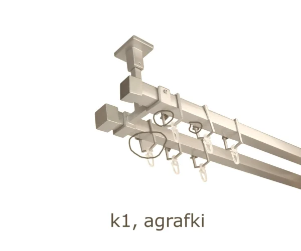 Karnisz Kwadratowy Sufitowy Na Wymiar Podwójny 20x20 mm 7 kolorów - obrazek 15