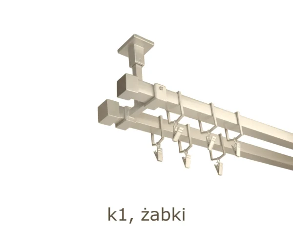 Karnisz Kwadratowy Sufitowy Na Wymiar Podwójny 20x20 mm 7 kolorów - obrazek 13