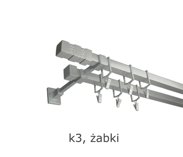 Karnisz Kwadratowy Na Wymiar Podwójny 20x20 mm 7 kolorów - obrazek 6