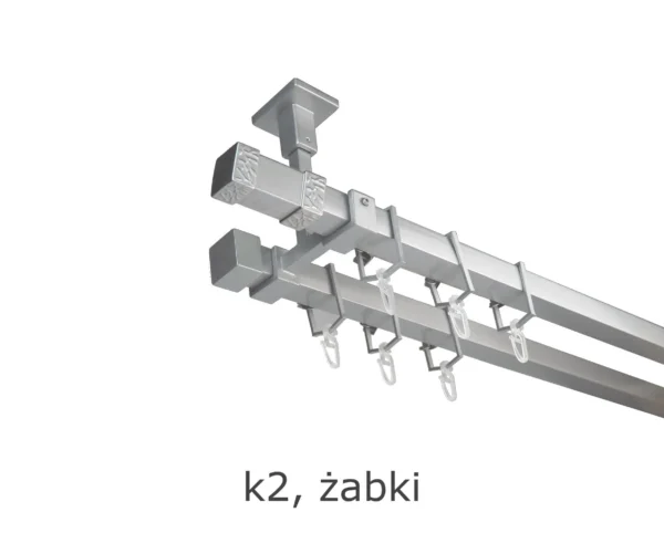 Karnisz Kwadratowy Sufitowy Na Wymiar Podwójny 20x20 mm 7 kolorów - obrazek 12