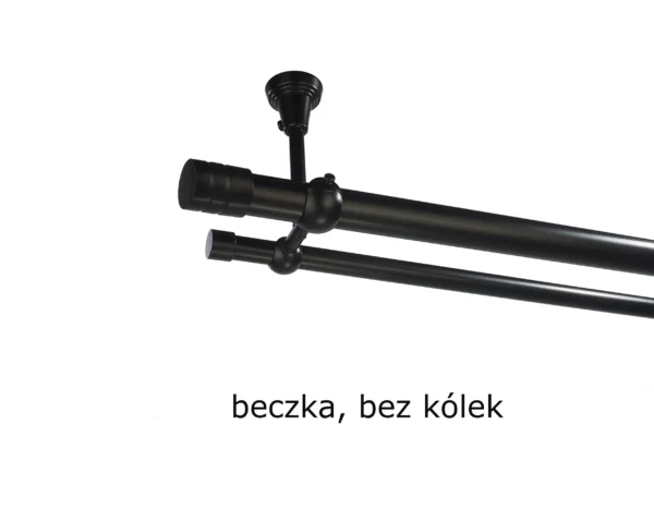 Karnisz Metalowy FI 25 Podwójny sufitowy bez kółek 10 kolorów - obrazek 20