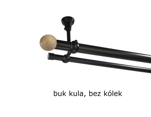 Karnisz Metalowy FI 25 Podwójny sufitowy bez kółek 10 kolorów - obrazek 19