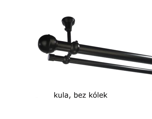 Karnisz Metalowy FI 25 Podwójny sufitowy bez kółek 10 kolorów - obrazek 21