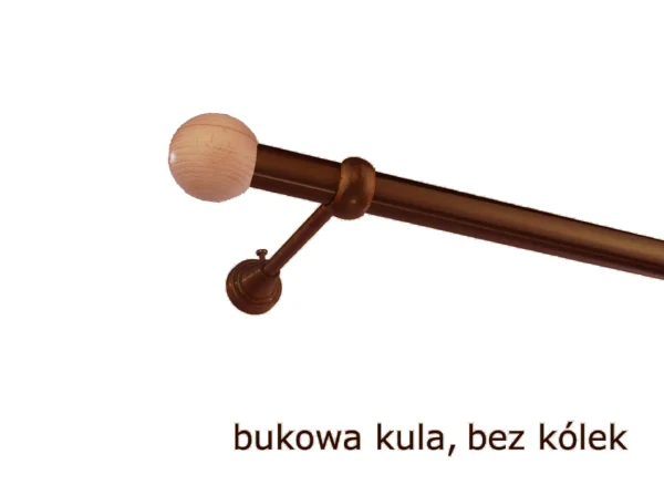 Karnisz Metalowy FI 25 Pojedynczy ścienny bez kółek 10 kolorów - obrazek 7