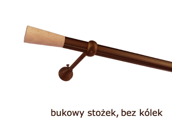 Karnisz Metalowy FI 25 Pojedynczy ścienny bez kółek 10 kolorów - obrazek 6