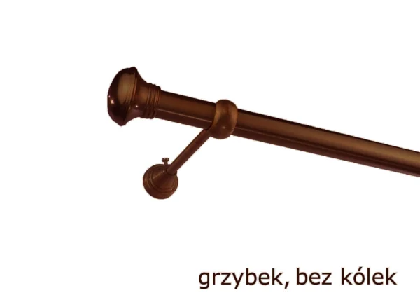 Karnisz Metalowy FI 25 Pojedynczy ścienny bez kółek 10 kolorów - obrazek 5