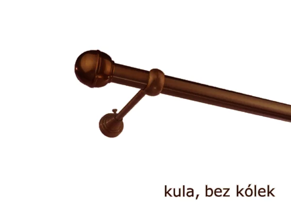 Karnisz Metalowy FI 25 Pojedynczy ścienny bez kółek 10 kolorów - obrazek 9