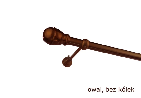Karnisz Metalowy FI 25 Pojedynczy ścienny bez kółek 10 kolorów - obrazek 4