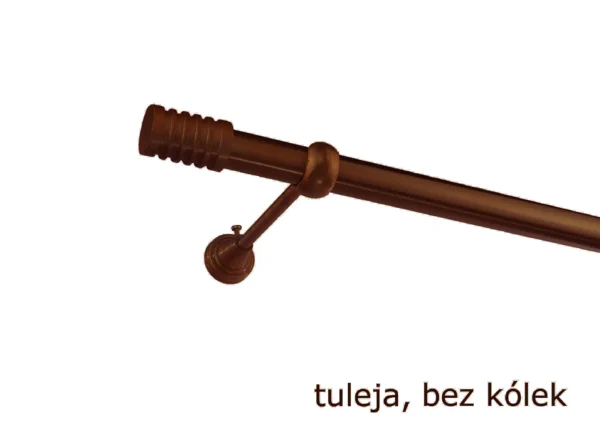 Karnisz Metalowy FI 25 Pojedynczy ścienny bez kółek 10 kolorów - obrazek 3