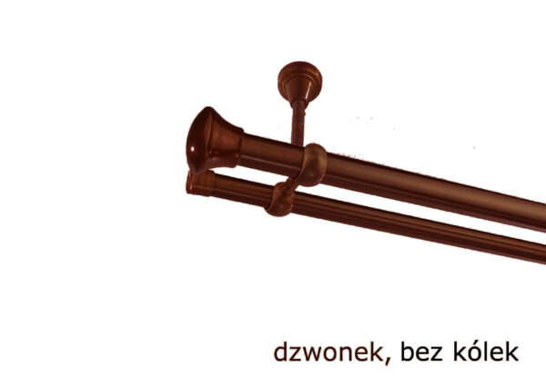 Karnisz Metalowy FI 25 Podwójny sufitowy bez kółek 10 kolorów - obrazek 33
