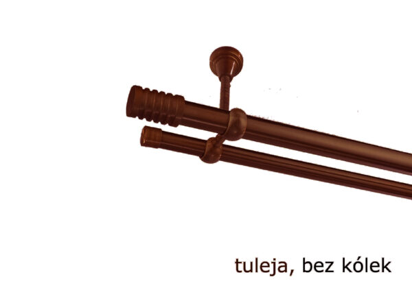Karnisz Metalowy FI 25 Podwójny sufitowy bez kółek 10 kolorów - obrazek 34