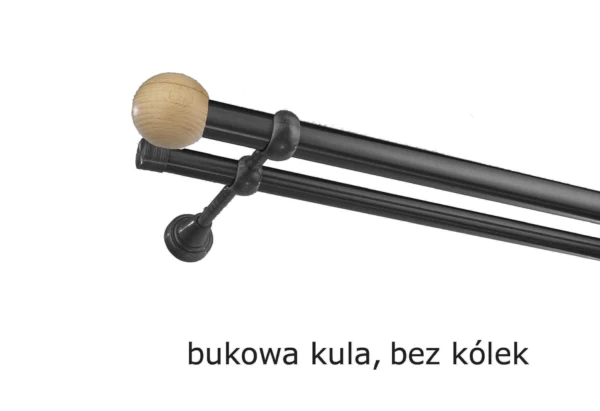 Karnisz Metalowy FI 25 Podwójny ścienny bez kółek 10 kolorów - obrazek 10