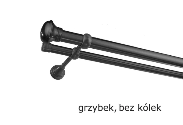 Karnisz Metalowy FI 25 Podwójny ścienny bez kółek 10 kolorów - obrazek 7