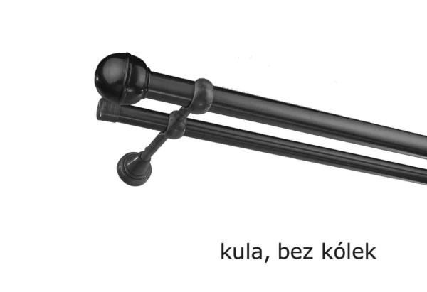 Karnisz Metalowy FI 25 Podwójny ścienny bez kółek 10 kolorów - obrazek 6