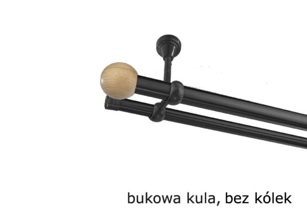 Karnisz Metalowy FI 25 Podwójny sufitowy bez kółek 10 kolorów - obrazek 28