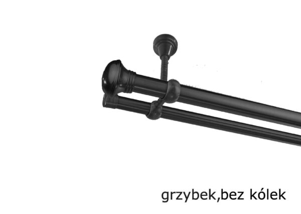 Karnisz Metalowy FI 25 Podwójny sufitowy bez kółek 10 kolorów - obrazek 6