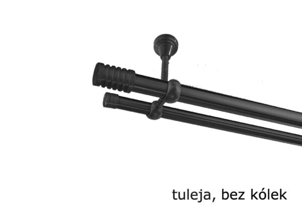 Karnisz Metalowy FI 25 Podwójny sufitowy bez kółek 10 kolorów - obrazek 3