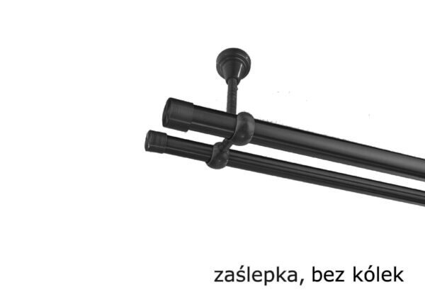 Karnisz Metalowy FI 25 Podwójny sufitowy bez kółek 10 kolorów - obrazek 2